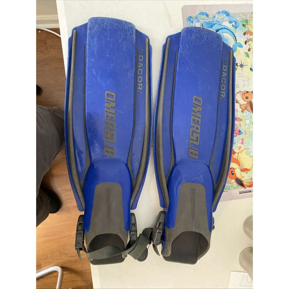 Omersub Icarus Diving Fins Blue Size L-XL Scuba Snorkeling Dacor Made in Italy